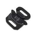 Black metal tactical cobra buckle with 2KN load capacity for outdoor belts - Black