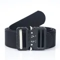 Cintura tattica nera in nylon con fibbia cobra in metallo e fettuccia da 38mm - 125cm / Fibbia Nera Nero