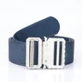 Tactical nylon cobra belt in deep blue with quick-release silver metal buckle - 125cm / Silver Buckle Royal Blue