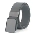 Cintura sportiva in tela di nylon grigio scuro con fibbia automatica nero opaco - 120cm / Fibbia Nera - Grigio Scuro