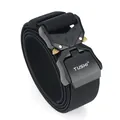 Men's black tactical nylon belt with 3.8cm quick release aluminum cobra buckle - 125cm / Black