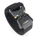 Cintura tattica in nylon nero con fibbia in lega di alluminio a sgancio rapido doppio - 125cm / Nero
