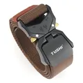 Ceinture tactique homme 3,8 cm nylon avec boucle cobra en alliage d'aluminium rapide - 125cm / Marron