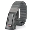 Cintura tattica in nylon a rapida asciugatura con fibbia automatica e strisce - Fibbia Nera - Grigio Scuro / 120cm