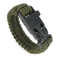 Βραχιόλι επιβίωσης paracord σε λαδί χρώμα με πυξίδα και σφυρίχτρα για κάμπινγκ - Πράσινο του Στρατού