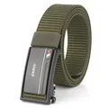 Men's military green nylon tactical belt with black automatic zinc alloy buckle - Black Buckle Army Green