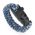Bracciale di sopravvivenza in paracord blu e verde con fibbia a fischietto outdoor - Mimetico Blu