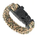 Bracciale di sopravvivenza in paracord intrecciato a mano verde militare e beige - Camuffamento Cachi