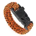 Bracciale di sopravvivenza in paracord intrecciato arancione e nero con fibbia - Mimetico Arancio Nero