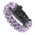 Bracciale di sopravvivenza in paracord mimetico viola con fibbia a fischietto integrata - Fantasia viola