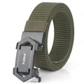 Herren Taktikgürtel aus Nylon in Armeegrün mit schwarzer Automatik-Metallschnalle - Armeegrün