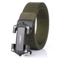 Cintura tattica uomo in nylon verde oliva con fibbia automatica in metallo nero - Fibbia Nera - Verde Militare