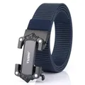 Cintura tattica in nylon blu navy da uomo con fibbia metallica nera TUSHI - Fibbia Nera - Blu Reale