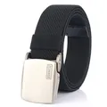 Men's black tactical nylon canvas belt with a durable matte zinc alloy buckle - Black