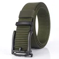 Cintura tattica in nylon verde militare con fibbia automatica nera opaca per attività outdoor - Verde Militare / 120cm