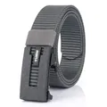 Men's 3.5cm dark gray tactical nylon belt with automatic buckle for outdoor and business - 120cm / Dark Gray