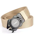 Ceinture homme en nylon kaki avec boucle en alliage noir et tissage texturé - 120cm / Boucle Noire Khaki