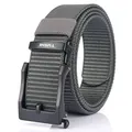 Men's dark grey tactical nylon belt with a black zinc alloy automatic buckle - Black Buckle - Dark Gray
