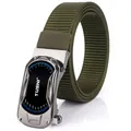Ceinture tactique homme en nylon vert olive avec boucle automatique design tableau de bord - Boucle Gris Fusil Vert Armée