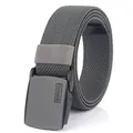 Elastic stretch nylon belt in dark grey with a matte black tactical buckle - Dark Gray