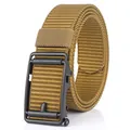 Cintura tattica in nylon marrone coyote con fibbia automatica in metallo nero opaco - Cinturino in Nylon Marrone Lupo Con Fibbia Nera