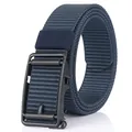 Cintura tattica in nylon blu navy con fibbia automatica nera opaca per abbigliamento uomo - Cinturino in Nylon Blu Reale Con Fibbia Nera