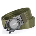 Cintura tattica da uomo in nylon verde militare con fibbia automatica in metallo - 120cm / Fibbia Nera Verde Militare
