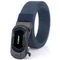 Ceinture homme bleu marine en nylon avec boucle automatique noire en alliage mat - Boucle Noire Bleu Royal