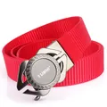 Ceinture sport en nylon rouge pour homme avec boucle automatique grise et motif grec - 120cm / Boucle Gunmetal-Rouge