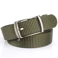 Tactical army green nylon woven belt with a brushed matte alloy automatic buckle - 120cm / Army Green