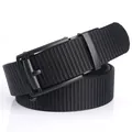 Adjustable black quick-dry nylon belt with a matte black automatic buckle for men - 120cm / Black Buckle - Black