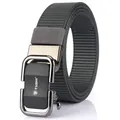 Deep grey nylon tactical belt with black matte alloy automatic buckle for casual wear - Black Gun Sand Sheet / Dark Gray