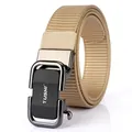 Khaki nylon tactical belt with automatic alloy buckle for outdoor casual wear - Black Gun Sand Sheet / Khaki