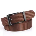 Ceinture homme en nylon marron foncé avec boucle automatique noire mate élégante - 120cm / Boucle Noire Café