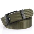 Military green tactical nylon belt with black TUSHI lion buckle for outdoor wear - 120cm / Black Buckle - Army Green