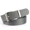 Ceinture homme en nylon gris avec boucle automatique en alliage et texture tissée - 120cm / Boucle Argentée Gris Foncé