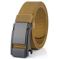 Taktischer Nylon-Gürtel mit automatischer Schnalle in Coyote Brown für Outdoor - Schwarze Schnalle - Wolfsbraun