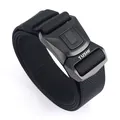 Cintura tattica da uomo in nylon con fibbia a sgancio rapido e logo TUSHI stampato - 125cm / Nero