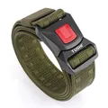 Tactical nylon belt in olive green with quick-release buckle for outdoor training - Army Green (Black-Red Buckle)