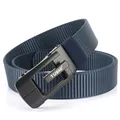 Navy blue nylon tactical belt with matte grey automatic buckle for outdoor casual wear - 120cm / Black Buckle - Royal Blue