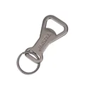 Portable multifunctional aluminum alloy beer bottle opener keychain in matte gun grey finish - Gunmetal