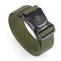 Cintura tattica in nylon verde militare con fibbia nera a sgancio rapido - 125cm / Verde militare