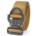 Robuster 4,3cm Nylon-Taktikgürtel in Coyote Brown mit Metall-Schnellverschluss-Schnalle - 125cm / Kojote Braun