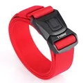 Taktischer Nylon Gürtel in Rot mit mattschwarzer Schnellverschluss Schnalle - 125cm / Rot
