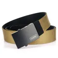 Cintura tattica in nylon bicolore ispessito con fibbia automatica in metallo nero da uomo - Marrone Lupo/Nero