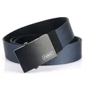 Cintura in nylon blu scuro con fibbia automatica nera per abbigliamento casual - Blu Reale/Nero