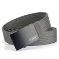 Dunkelgrauer Nylon-Flechtgürtel für Herren mit mattschwarzer Automatik-Schnalle - 120cm / Dunkelgrau