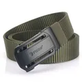 Cintura tattica in nylon verde militare con fibbia automatica in metallo nero opaco - Fibbia Nera - Verde Militare
