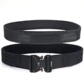 Tactical 2-inch nylon belt with heavy-duty metal quick release buckle in black finish - S / Black
