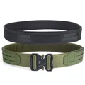 Tactical MOLLE belt system with heavy-duty metal quick release buckle in military green - S / Army Green